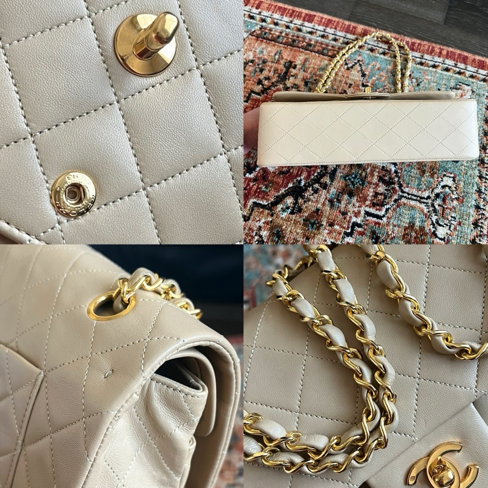 ❌SOLD❌Chanel Classic Vintage Medium Beige Double Flap Bag - Picture 9 of 11